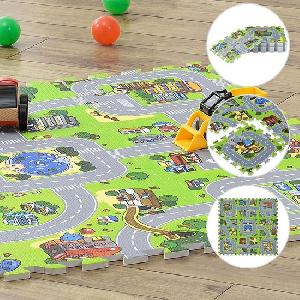 Bekijk leuke cadeautip : Kinderpuzzelmat - Jascha - 9-delig - Straten